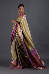 Green Rudraksha Saree