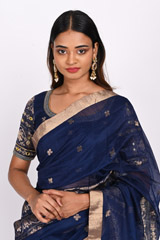 Indigo Chanderi SareeDSC_3848