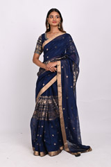 Indigo Chanderi SareeDSC_3855