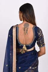 Indigo Chanderi SareeDSC_3864