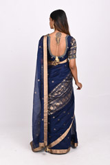 Indigo Chanderi SareeDSC_3866