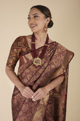 Maroon Silk Saree_DTR1687