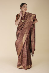 Maroon Silk Saree_DTR1688