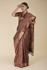 Maroon Silk Saree_DTR1689