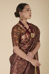Maroon Silk Saree_DTR1691