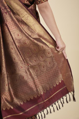 Maroon Silk Saree_DTR1692