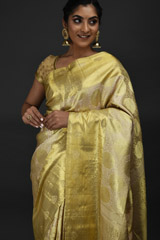 Cream Golden Silk Saree_DSC5142