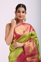 Green And Pink Silk SareeIMG_6556