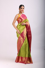 Green And Pink Silk SareeIMG_6558