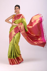 Green And Pink Silk SareeIMG_6568