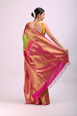 Green And Pink Silk SareeIMG_6569