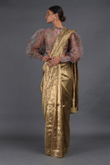 Gold Metallic Silk SareeIMG_3877