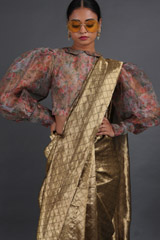 Gold Metallic Silk SareeIMG_3908