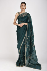 Green Organza Saree Set