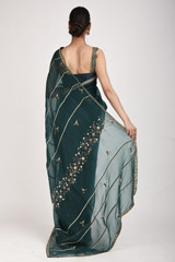 Green Organza Saree Set_SUB0500