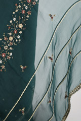 Green Organza Saree Set_SUB0501