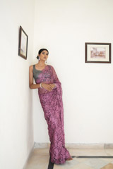 Purple Lace SareeDSC07586