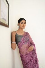 Purple Lace SareeDSC07590