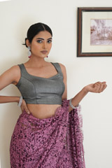 Purple Lace SareeDSC07609