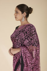 Purple Lace Saree_DTR1761