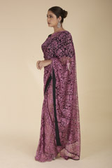 Purple Lace Saree_DTR1763