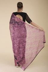 Purple Lace Saree_DTR1764