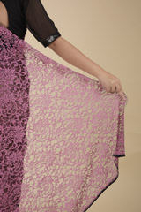Purple Lace Saree_DTR1765