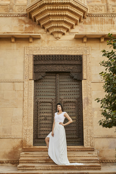 White  Satin Gown
