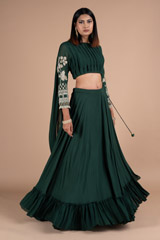 Teal Green Georgette Anarkali Gown