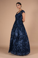 3D floral Blue GownDSC06612