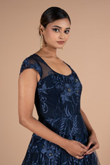 3D floral Blue GownDSC06613