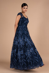3D floral Blue GownDSC06615