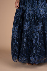 3D floral Blue GownDSC06617