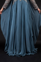 Grey 3D Leaves Gown_DSC3654