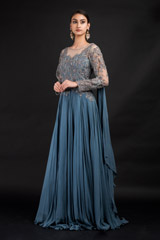 Grey 3D Leaves Gown_DSC3657-Edit