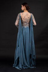 Grey 3D Leaves Gown_DSC3661