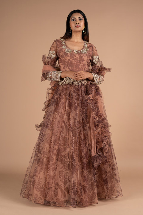 Brown Anarkali