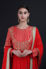 Krishna Red Silk Kalidhaar SetIMG_0105