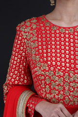 Krishna Red Silk Kalidhaar SetIMG_0106