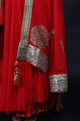 Krishna Red Silk Kalidhaar SetIMG_0107