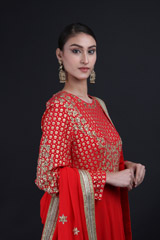 Krishna Red Silk Kalidhaar SetIMG_0108