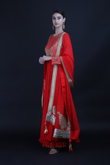 Krishna Red Silk Kalidhaar SetIMG_0110