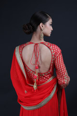 Krishna Red Silk Kalidhaar SetIMG_0116