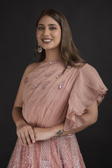 Pink Embroidered Gown_DTR1256