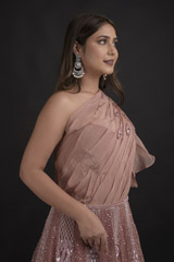 Pink Embroidered Gown_DTR1261