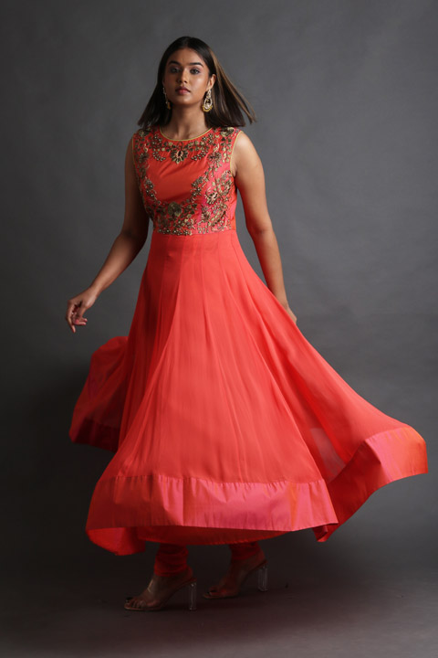 Coral Embellished Kurta Set