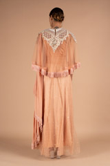 Peach Tulle And Georgette Saree GownDSC06660