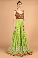Green Embroidered Lehenga1
