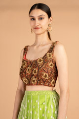 Green Embroidered LehengaDSC09003
