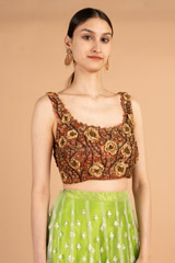 Green Embroidered LehengaDSC09005